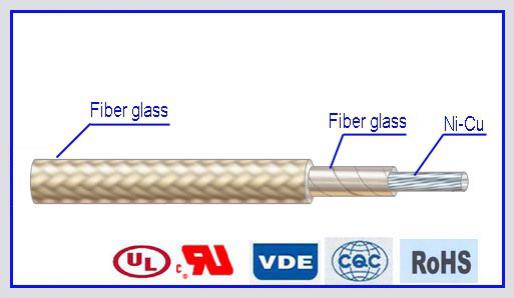  Cable de par trenzado y fibra de vidrio resistente al fuego AWM 5108 